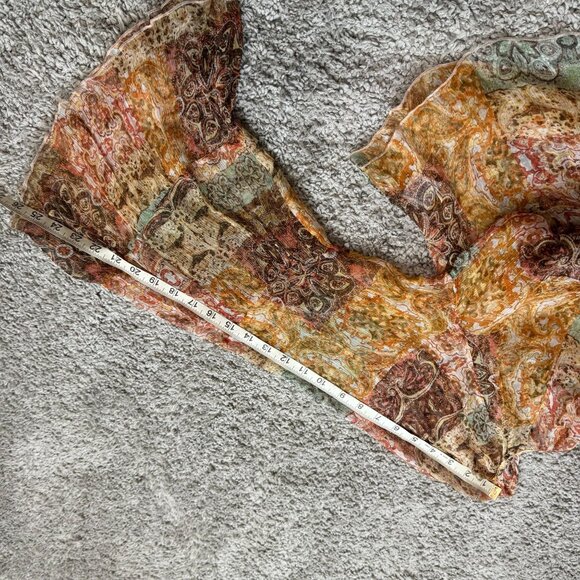 Johnny Was Kanarra Tiered Silk Blouse Flare Sleeves Boho Peasant Size Medium - Picture 7 of 10